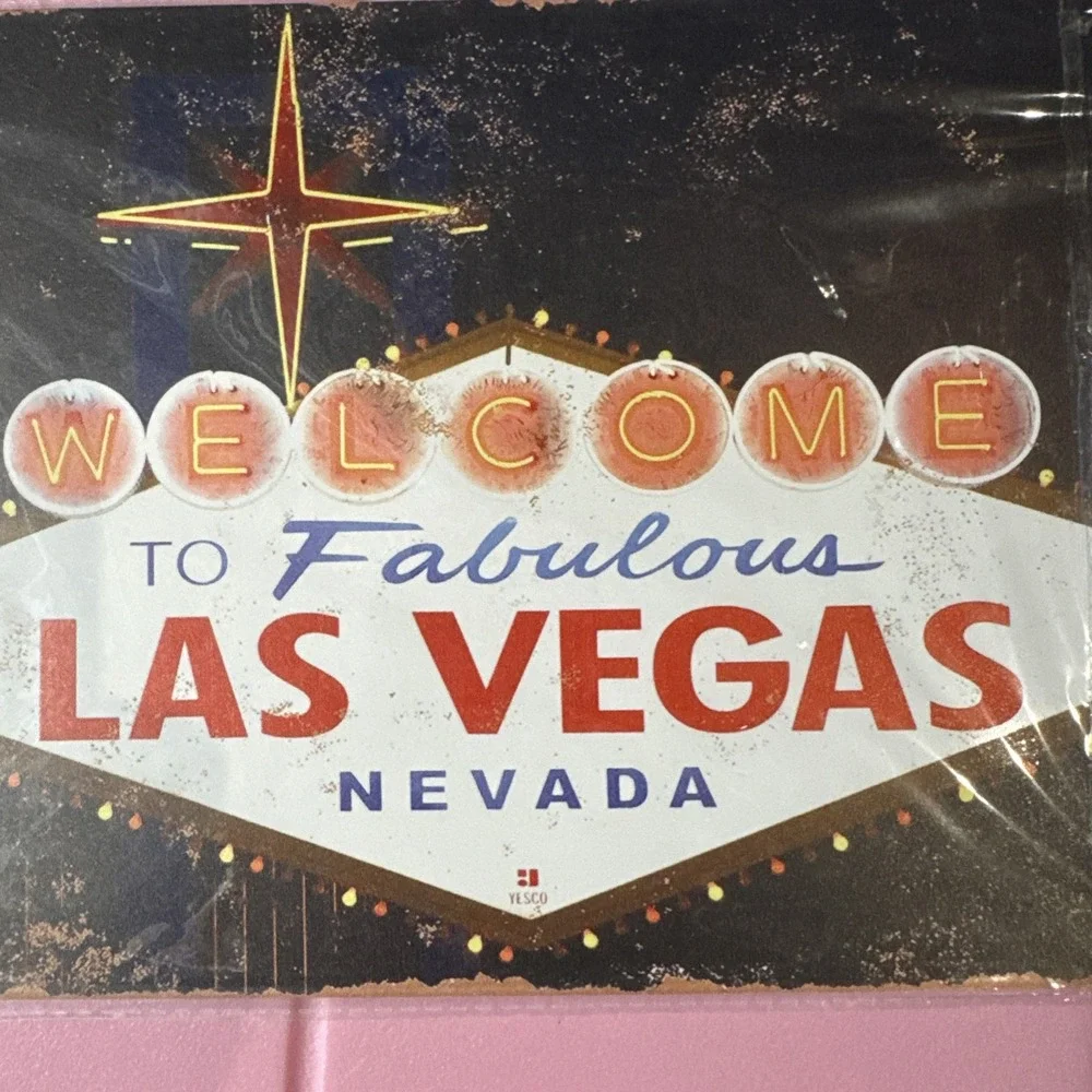 TIN SIGN Welcome to Las Vegas‎ Hotel Casino Metal Décor Wall Art Mancave Bar NIP
